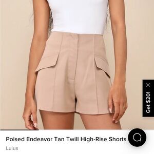 Lulus tan high waisted shorts